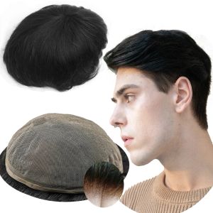 Toupees NLW Toupee for Men Human Hair Pieces Hair Prosthesis Mens Full Swiss Lace Hair Replacement System Hair Units base 10*8