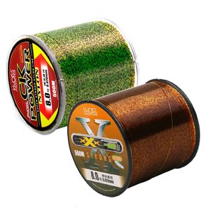 500m GoldGreenBlue Spotted FishingLine Bionic Invisible Monofilament Nylon Speckle Fluorocarbon Coated Line Carp Fishline 240313