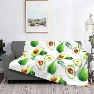 Filtar avokado tropisk färsk frukt flanell filt avokado älskare roligt kast för säng soffa soffa 200x150 cm sängöverdrag