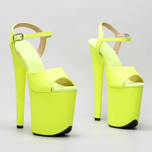 Танцевальная обувь, пикантные сандалии на высоком каблуке на платформе с открытым носком, 20 см/8 дюймов, со шнурками из искусственной кожи, 182