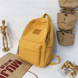 Backpack Light Solid Color Women Female Korean Simple School Bag For Teenager Girls College Travel Backpacks Bookbag