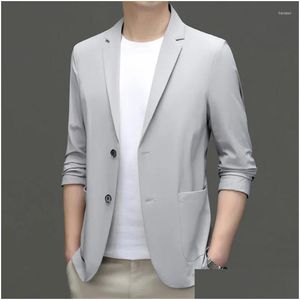 Abiti da uomo Blazer 5524-2023 Primavera e autunno Cotone Lavaggio ad acqua Tempo libero Abiti occidentali 142 Top monopezzo sottile sottile piccolo vestito Dhrwk