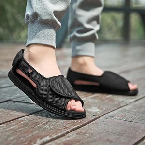 Sandalen, verstellbare Diabetiker-verbreiterte Schuhe, atmungsaktiv, rutschfest, Daumen-Valgus-Deformationsschuh, ältere, schwangere Füße, geschwollene Unisex