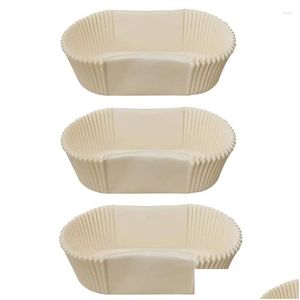 Diğer Bakeware Araçları 120 Paket Yağlı Teneke Teneke Astarlar Düz Kenar Pişirme Parşömen Kağıdı Çubuk Kek Tavası Astar Damlası Teslimat OTVNT