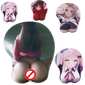 Pads Custom DIY Anime Sexy Breast Mouse Pad 3D Cute Manga Pad with Wrist Soft Silicone Gel Boobs Mat Hot Desk Carpet Table PC Cushion