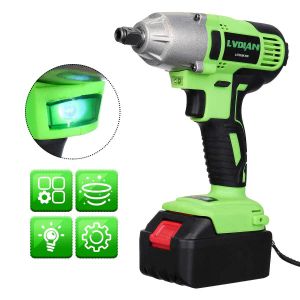 Tools 380NM Brushless Electric Impact Wrench 1/2" Cordless Wrench Screwdriver 2 X 12000mah Liion Battery Rechargeable Power Tools