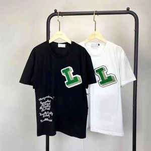 Camisetas homens designer branco, preto, verde camiseta casual moda solta curta camiseta homens mulheres roupas de rua reunindo carta