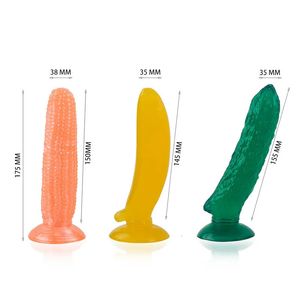 Vuxna sexleksaker dildo vegetabiliska serier banan majs gurka vestibule anal plug kvinnlig onani redskap 240315