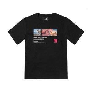 North T-Shirt Face Designer Originalqualität Damen T-Shirt Outdoor Exploration Series Landschaftsmuster Buchstaben bedrucktes Rundhals-Kurzarm-T-Shirt