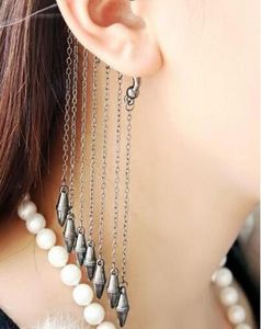 European and American punk designer Earless lug with fashional and orignal bullet long tassels ear cuff GD1245785145