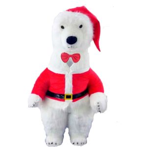 Maskottchen-Kostüme, 2 m/2,6 m/3 m, riesiger Weihnachts-Eisbär, Kostüm für Erwachsene, wandelnder, pelziger Maskottchen-Anzug für Weihnachtsunterhaltungen