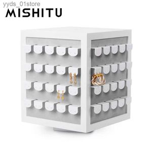 Jewelry Boxes MISHITU Rotating Earring Display Stand Jewelry Storage Rack Display Stand Counter Window Display Rack Rotatable Earrings Holder L240323