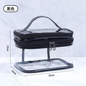 Storage Bags Transparent Cosmetic Bag Double-Layer Plastic With Zipper Travel Makeup B Friend Gifts