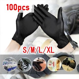 100pcs Black Nitrile 7mil Disposable Synthetic Latex for Household Kitchen Cleaning Gloves Powder Free