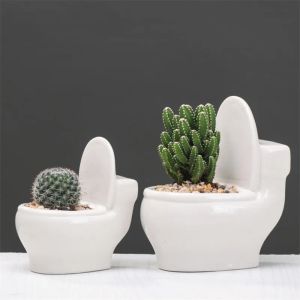 Planters Creative Ceramic Cartoon Succulents Plants Pot Office Desktop Planterar Small White Porslin Flower Pot Home Garden Decor Bonsai