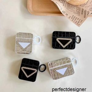 Designer Designer Diamonds Earphones Case Leather Airpod Fall för AirPods 1 2 3 Pro P Brand Earphone Accessories Fashion Headphone Cover D238176CS3NK
