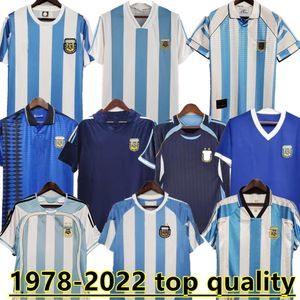 1978 1986 1998 Argentinien Retro-Fußballtrikot Maradona 1994 1996 2000 2001 2006 2010 Kempes Batistuta Riquelme HIGUAIN KUN AGUERO CANIGGIA AIMAR Fußballtrikots 8888