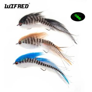 Wifreo Grizzly Saddle Hackle Streamer Fly Fish Fish Spine Artificial Saltwater Big Game Baitfish Przynęta przynęta 240313