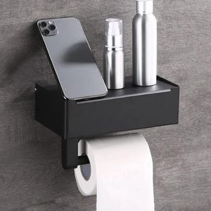 Hooks Paper Towel Holder Punch-Free Convenient Waterproof Place Little Items Stainless Steel Toilet Phone Roll Rack For Bathroom