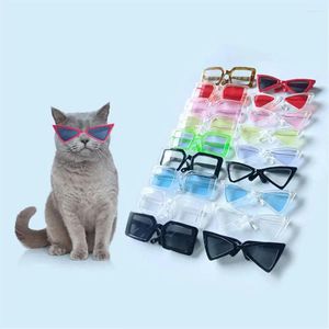 Abbigliamento per cani Occhiali da vista per animali divertenti Occhiali per gatti Montature triangolari Specchio quadrato multicolore Raffredda Take A Pograph Accessori di scena