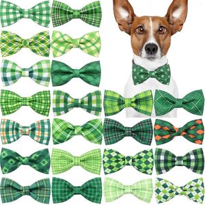 Dog Apparel 50/100pcs ST Patrick's Day Bows Removable Collar Pet Bow Tie Accessories Supplies Small Bowties