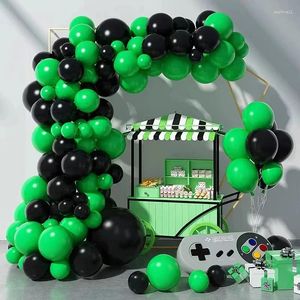 Decoração de festa 101pcs verde preto balão cadeia conjunto crianças jogar aniversário selva tema irregular bolas de látex