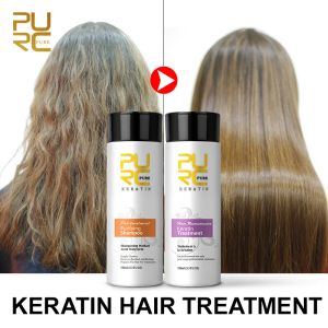 Stimulation Purc Glättende Haarreparatur und Glättung beschädigter Haarprodukte Brasilianische Keratinbehandlung + reinigendes Shampoo Pure 11.11