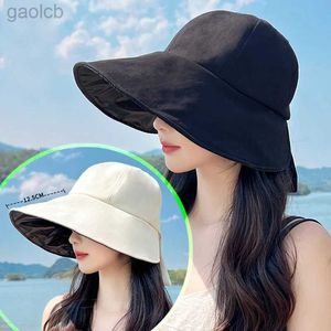 Wide Brim Hats Bucket Hats Summer Fisherman Hat Womens Solid Color Foldable Wide brim Sun Visor Hat Outdoor Sports Running Quick Back Bucket Hat 24323