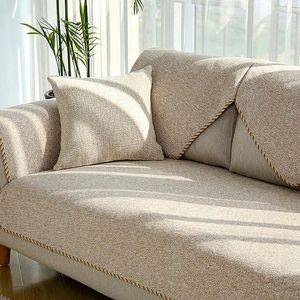 Chair Covers Cotton Linen Corner Sofa For Living Room Non-slip Chaise Cover Lounge Couch 3 Seater