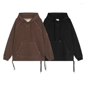 Erkek Hoodies Siyah Koyu Gri Vintage Erkek Kadınlar En Kalite Ağır Kumaş Hoodie Cavempt CE Günlük Boyutlu Moda Sweatshirt