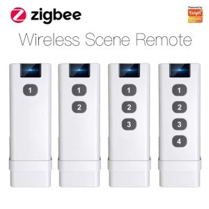 Steuern Sie den 14-Tasten-Tuya ZigBee Smart Wireless-Szenenschalter mit Fernbedienung und tragbarem Home-Automation-Szenario mit Alexa und Google