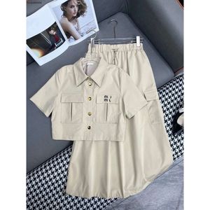 High Quality New Fashionable Short Sleeved Shirt+half Letter Embroidered Casual Suit Skirt