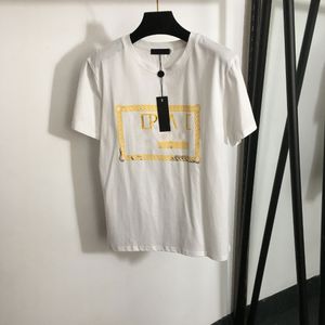 2024 mulheres designer camisa senhoras top streetwear vestido blusas carta camisa nova simples carta impressão algodão manga curta camiseta preto branco blusas vestido tops menina xl