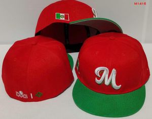 Męski baseball Meksyk dopasowany Hats La Snapback Hats World Serie