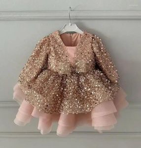 Sukienki dziewczynki brokatowe cekiny sukienki dla dzieci księżniczka kwiat niemowlę