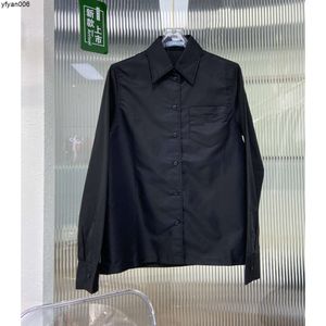 Novo verão cor sólida tops manga longa para mulheres estilo bolso casual lapela shirts4v8w.