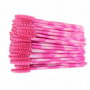 1000pcs Make Up Brush Fibra Sintética Descartável Eyel Brush Mascara Cosmetic Makeup Tool Red Brush Bar Pink Head x3Z0 #