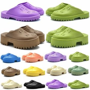 Designer sandal platform Slide Slipper Men Women Flat Black pink Brown Green Yellow Shoes summer Slippers