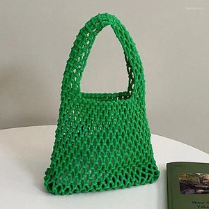 Abendtaschen aushöhlen Umhängetasche Frauen Sommer Strand Reise Shopper Tote Mesh Seil Weben Stroh Net Damen Handtaschen