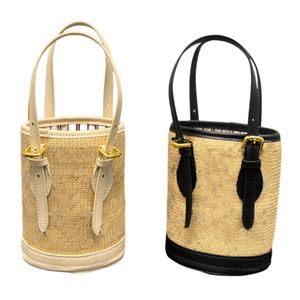 Designer Straw Weaving Mini Bucket Bag