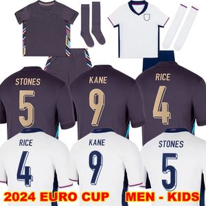 2024 England Jersey Bellingham Home Away Euro Cup Soccer Jerseys Rice Saka Foden Rashford Sterling Stones Grealish Kane Men Kids Fans Player Shirt Kit Kit
