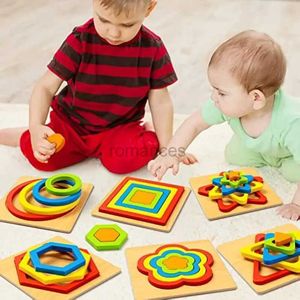 ソーティングネスティングスタッキングおもちゃモンテッソーリ幼稚園児のための形状分類パズル