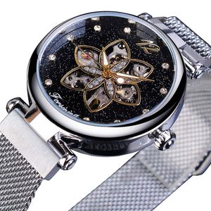 39mm Herrenuhr Automatische mechanische Bewegung Uhren Glas Montre Armbanduhren Diamant wasserdicht Mode Mesh Design Uhren