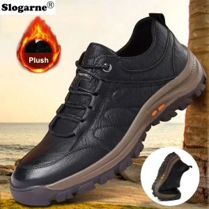 Stiefel Herren Winter Plüsch Casual Sneakers PU Lederschuhe wasserdichte Herum Herbst Casual Sportsschuhe Skidproofer Sohle kostenlos Drop Shipping