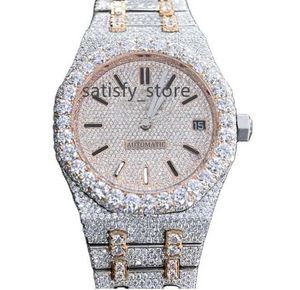 Lüks Buzlu Özelleştir VVS Moissanite Diamond Watch Hip Hop Mekanik Saat GRA Sertifikasyonu olan Kadınlar İçin