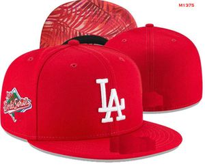 남자 야구 다저스 피트 크기의 모자 La Snapback Hats 월드 시리즈 화이트 힙합 삭스 삭스 캡 Chapeau 그레이 스티치 하트 