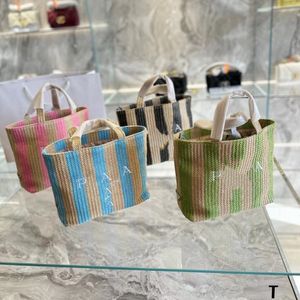 Mode totes väska brev shopping väskor duk designer kvinnor halm stickning handväskor sommar strand axel väskor stora avslappnade handväskor handväska