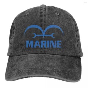 Ball Caps One Piece Marines Flagge Zubehör Unisex Baseball Cap Navy Marine Anime Distressed Cotton Hüte Vintage