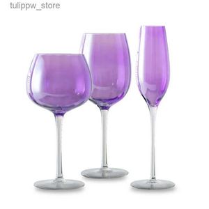 Copos de vinho Copo de vinho O mesmo artesanal Violeta Della copo alto Britânico copo de vinho tinto vento roxo copo de champanhe conjunto L240323