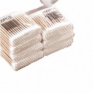 500/1000 stücke Cott Swabs Eyel Extensi Kleber Entfernen Nasen Ohren Reinigungswerkzeuge Einweg Make-Up Doppelkopf Mikrobürsten c2iH #